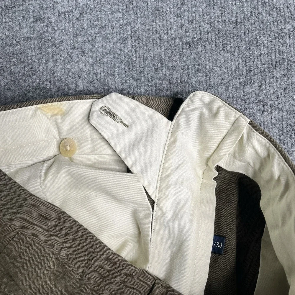 Vintage Polo‎ Ralph Lauren Pleated Cuffed Trousers Men 33/30 Green